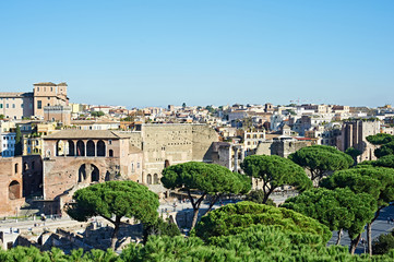 Fototapeta premium Landscape with views of city Rome
