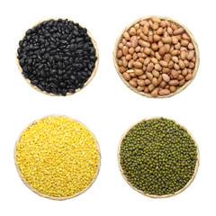 Green beans peeling bark, Green beans, black beans and peanuts