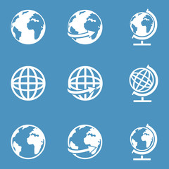 Vector Set of Globe Icons
