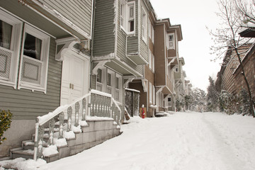 snowy street in stanbul