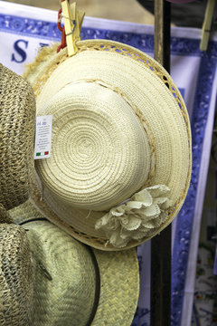 Hats exposition for sale. Color image