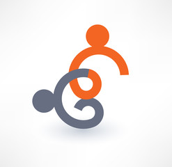 Cooperation and partnership, handshake icon. Logo design.