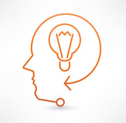 Search ideas icon. Design logo.