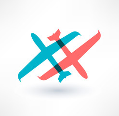 Airplane symbol. Design logo.