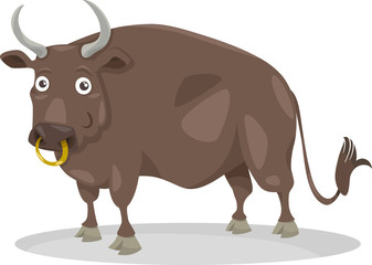bull farm animal cartoon illustration
