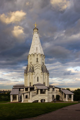 Fototapeta na wymiar Church on a background of sky and clouds