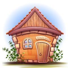 Illustration of cartoon home