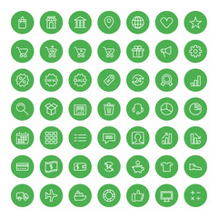 Thin line business icons set for web and mobile apps