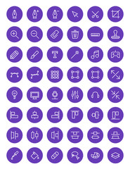 Thin line design tools icons set for web and mobile apps