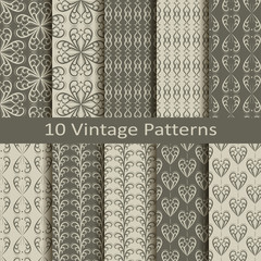 Set of ten vintage patterns