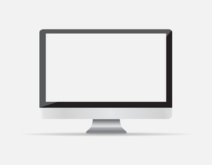 Vector computer display isolated on white.