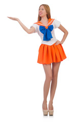 Woman isolated on the white background