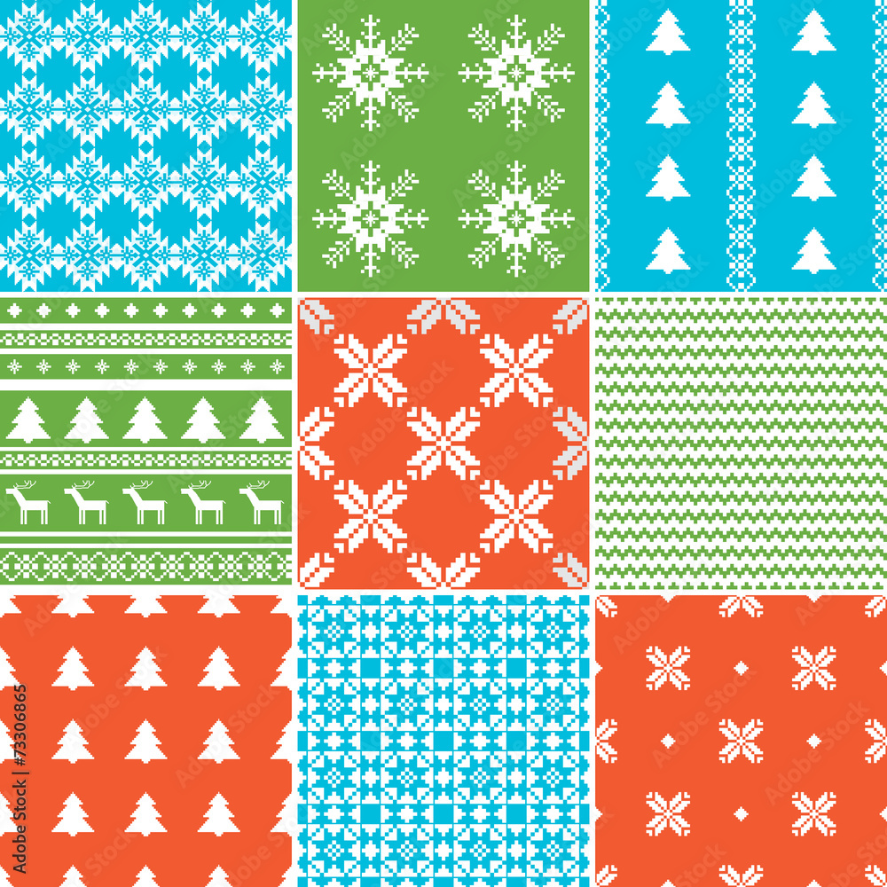 Sticker Set of Christmas patterns