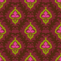 Ethnic ikat textile seamless pattern