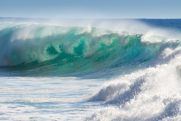 Waves breaking on the shore of Madeira