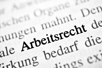 Arbeitsrecht - schwarz-weiß Text