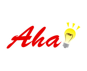 Aha moment with a light bulb illustration