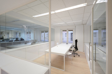 Modern office with white furniture