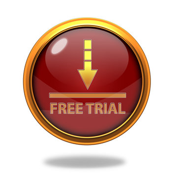 Free trial circular icon on white background