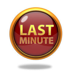 Last minute circular icon on white background