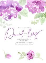 Watercolor flowers card