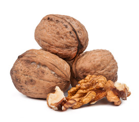 bunch walnuts isolated