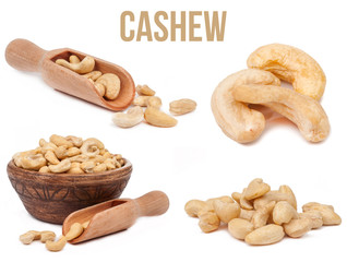 set of four compositions cashews isolated