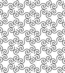 Black and white seamless pattern with twist line style.