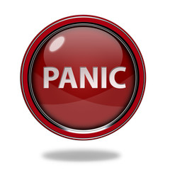 panic circular icon on white background