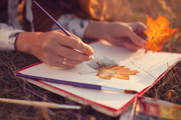 Fashionable artist in the mountain