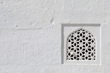 Foto op Plexiglas Detail of a wall of a temple in Pushkar, Rajasthan, India © OlegD