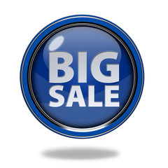 Big sale circular icon on white background