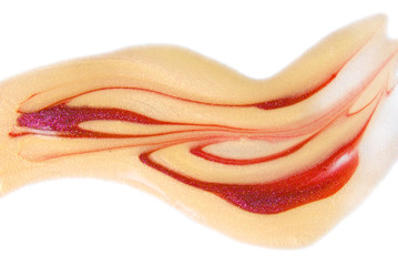 close up of the nail polish sample isolated on white