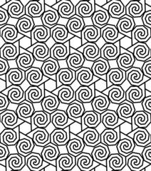 Black and white seamless pattern with twist line style.