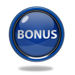 bonus circular icon on white background