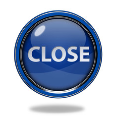 close circular icon on white background