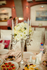 Naklejka na ściany i meble Wedding decoration table flowers marriage