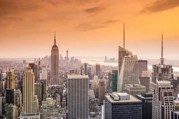 Zelfklevend Fotobehang New York City Midtown Manhattan Stadsgezicht Luchtfoto © SeanPavonePhoto