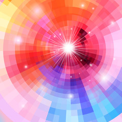 Abstract colorful background with sun