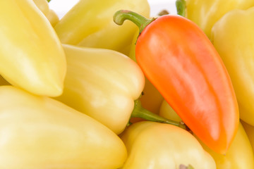 Yellow peppers close up