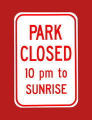Park Closed Sign