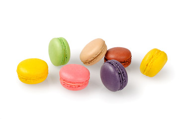 Macarons isolated on white background