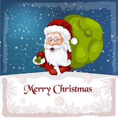 Happy Santa Claus over white blank