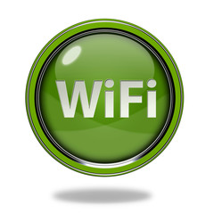 wifi circular icon on white background