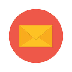 Mail Envelope Flat Circle Icon