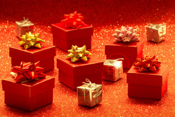 Obraz premium red gift boxes
