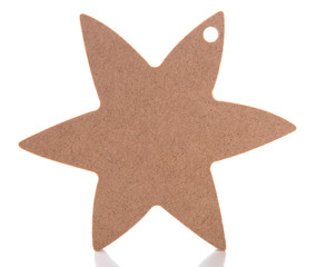 Obraz premium Wooden toy star for hand made decor, isolated on white