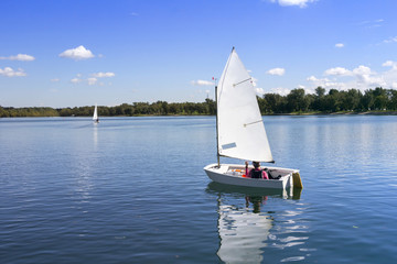 White boat sailing - 73317879