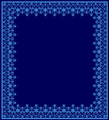 Blue frame with snowflakes