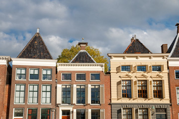 Fototapeta na wymiar Canal houses in the sun, Groningen, Netherlands